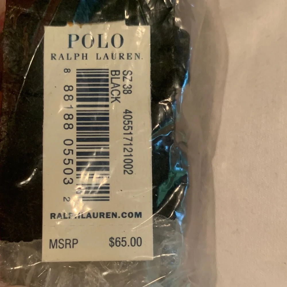Polo by Ralph Lauren Black Belt Hanger Tag with Yellow Logo